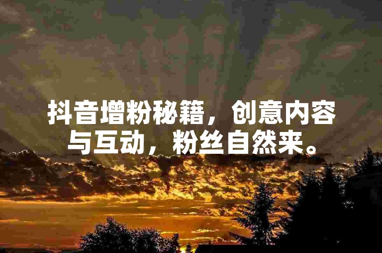 抖音增粉秘籍，创意内容与互动，粉丝自然来。