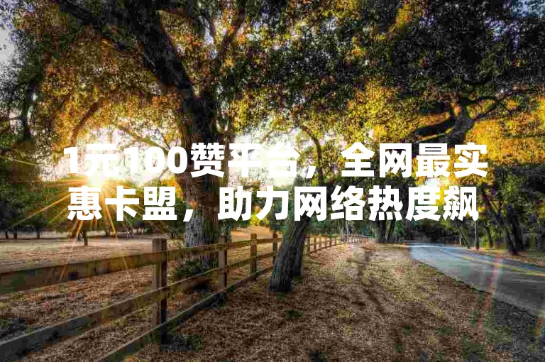 1元100赞平台，全网最实惠卡盟，助力网络热度飙升。