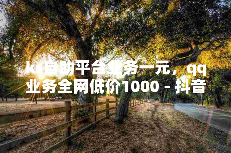 ks自助平台业务一元，qq业务全网低价1000 - 抖音播放量1000免费下单震撼来袭！