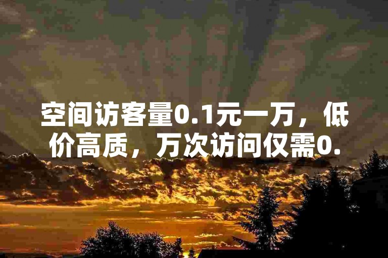 空间访客量0.1元一万，低价高质，万次访问仅需0.1元！
