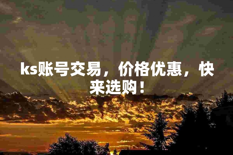 ks账号交易，价格优惠，快来选购！