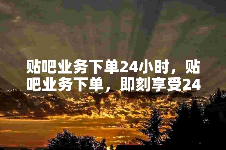 贴吧业务下单24小时，贴吧业务下单，即刻享受24小时快速服务！