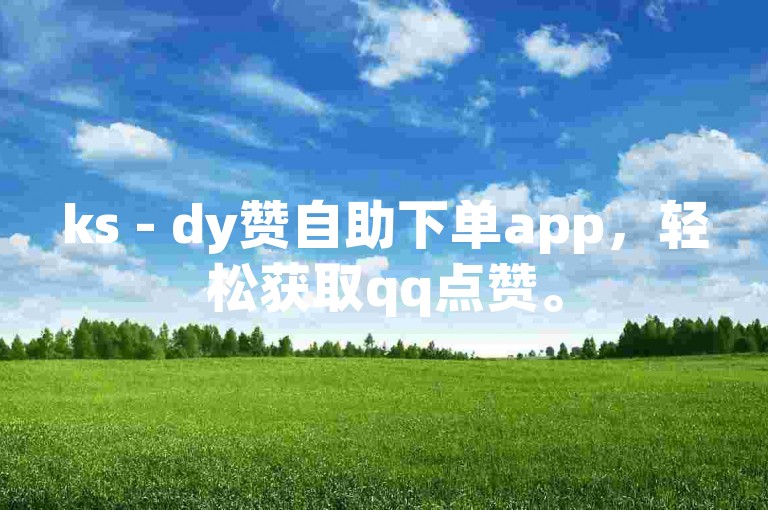 ks - dy赞自助下单app，轻松获取qq点赞。