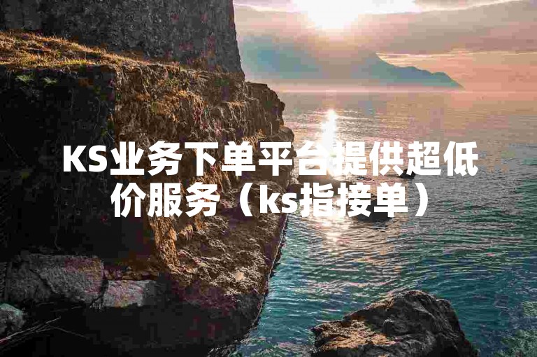 KS业务下单平台提供超低价服务（ks指接单）