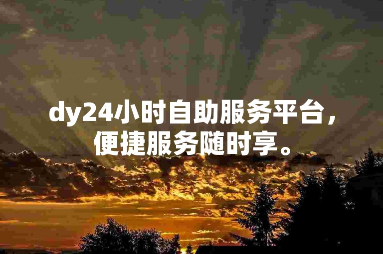 dy24小时自助服务平台，便捷服务随时享。