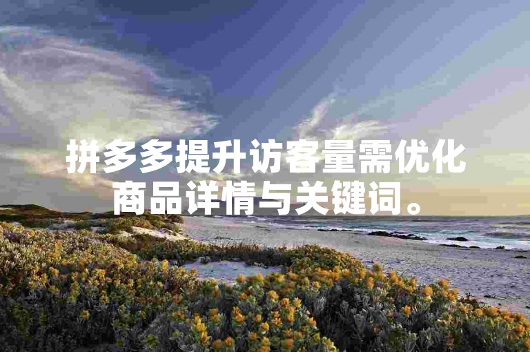 拼多多提升访客量需优化商品详情与关键词。