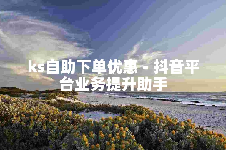 ks自助下单优惠 - 抖音平台业务提升助手