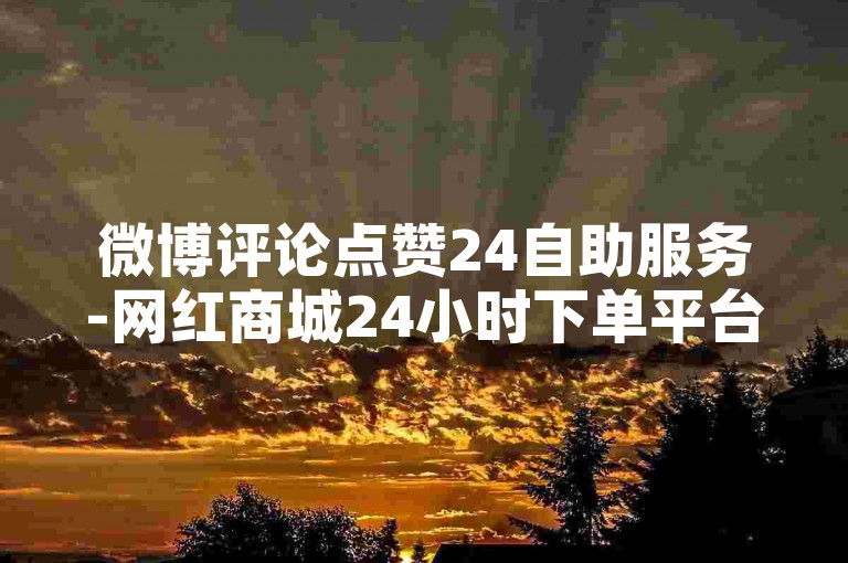 微博评论点赞24自助服务-网红商城24小时下单平台,ks自助下单服务平台