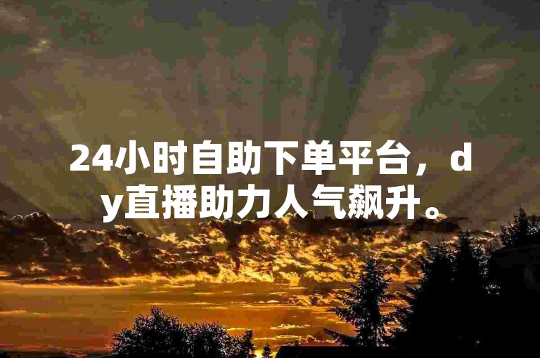 24小时自助下单平台，dy直播助力人气飙升。