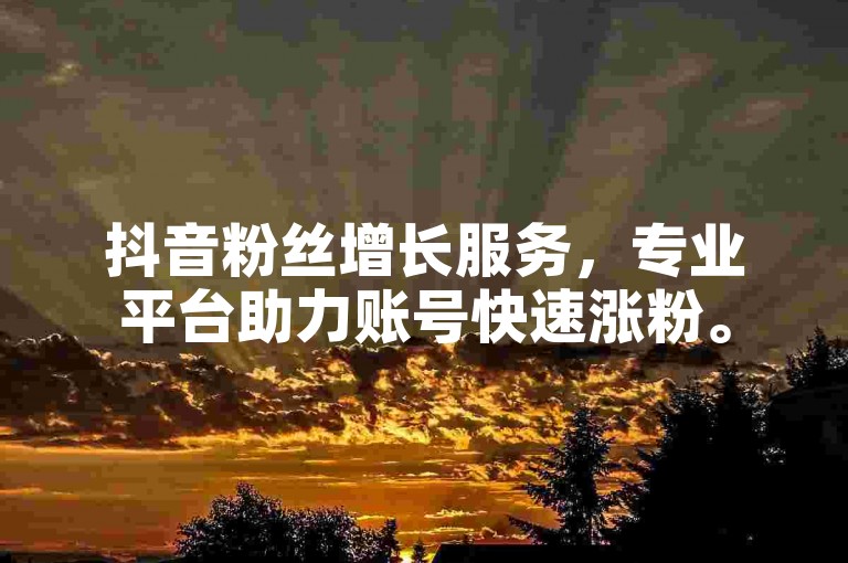 抖音粉丝增长服务，专业平台助力账号快速涨粉。