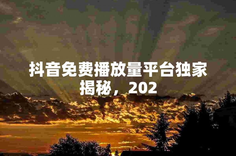 抖音免费播放量平台独家揭秘，2025必学的提升视频播放量的秘诀！