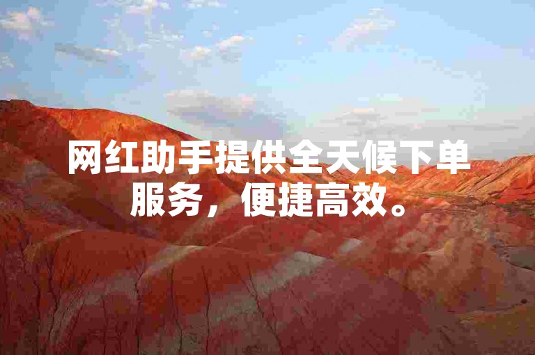 网红助手提供全天候下单服务，便捷高效。