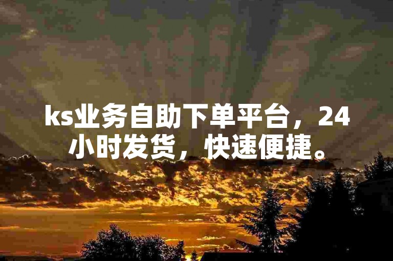 ks业务自助下单平台，24小时发货，快速便捷。