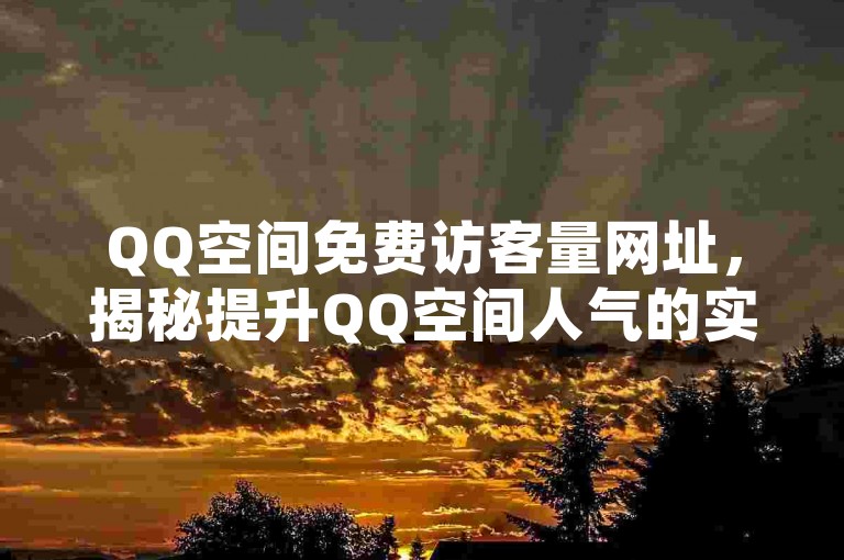 QQ空间免费访客量网址，揭秘提升QQ空间人气的实用策略。
