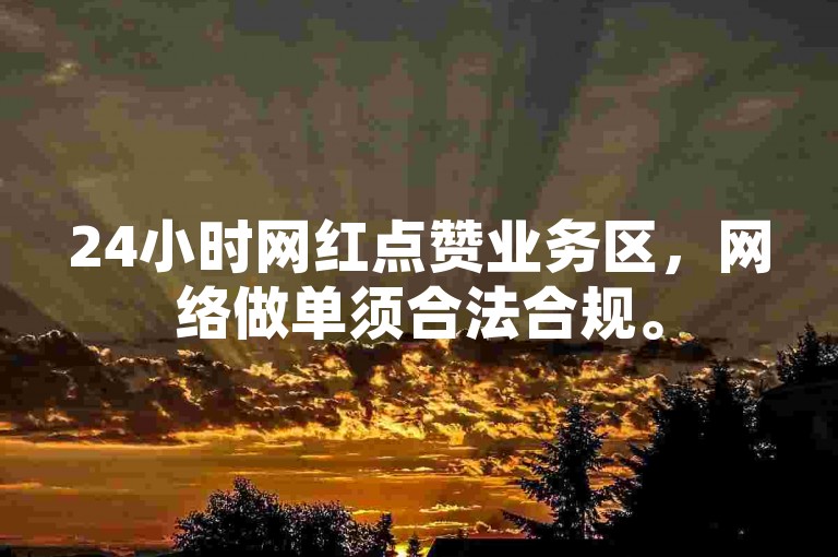 24小时网红点赞业务区，网络做单须合法合规。