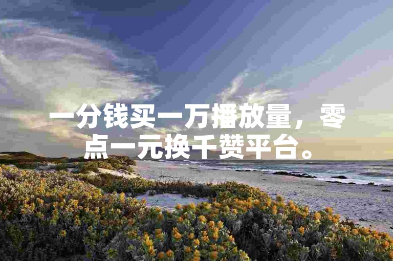 一分钱买一万播放量，零点一元换千赞平台。