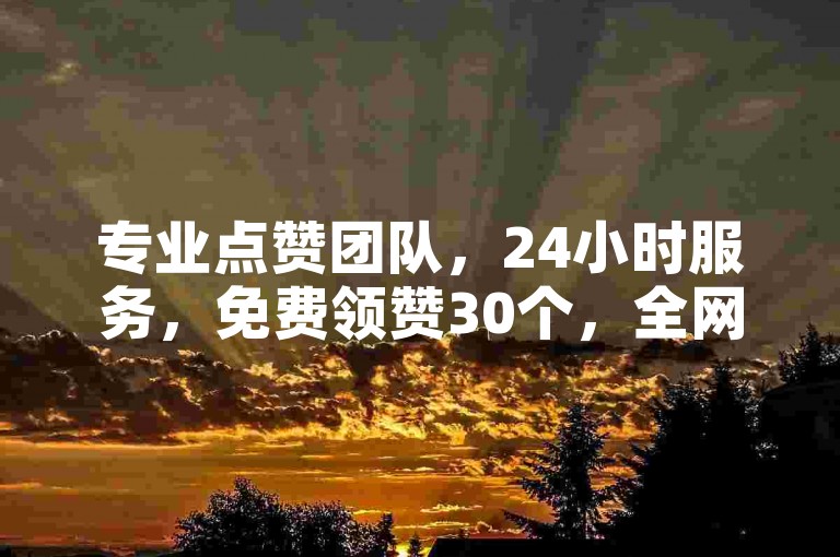 专业点赞团队，24小时服务，免费领赞30个，全网最低价下单平台。