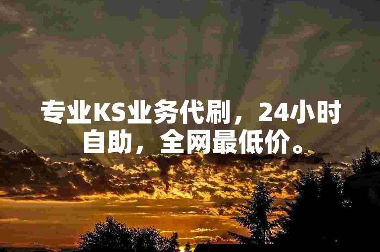 专业KS业务代刷，24小时自助，全网最低价。