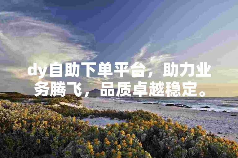 dy自助下单平台，助力业务腾飞，品质卓越稳定。