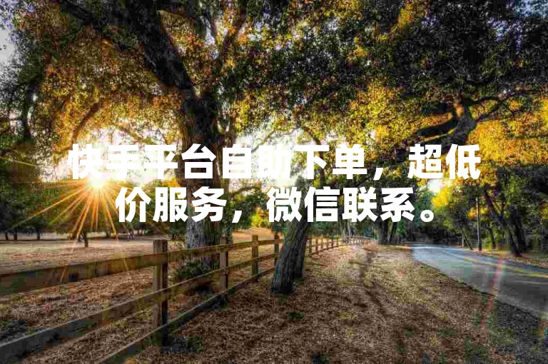 快手平台自助下单，超低价服务，微信联系。
