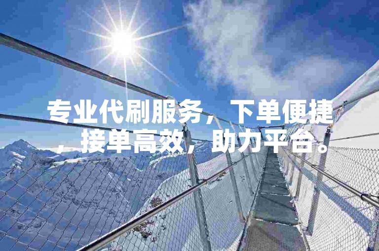 专业代刷服务，下单便捷，接单高效，助力平台。
