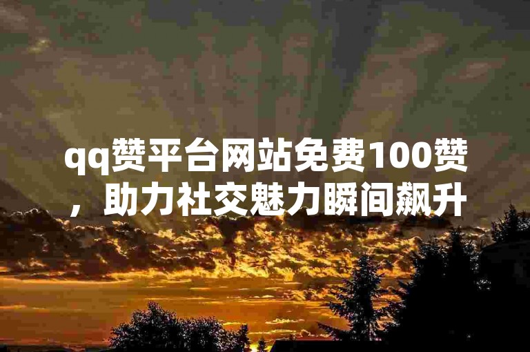 qq赞平台网站免费100赞，助力社交魅力瞬间飙升。