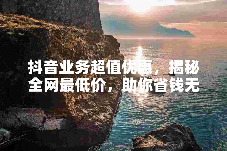 抖音业务超值优惠，揭秘全网最低价，助你省钱无忧。