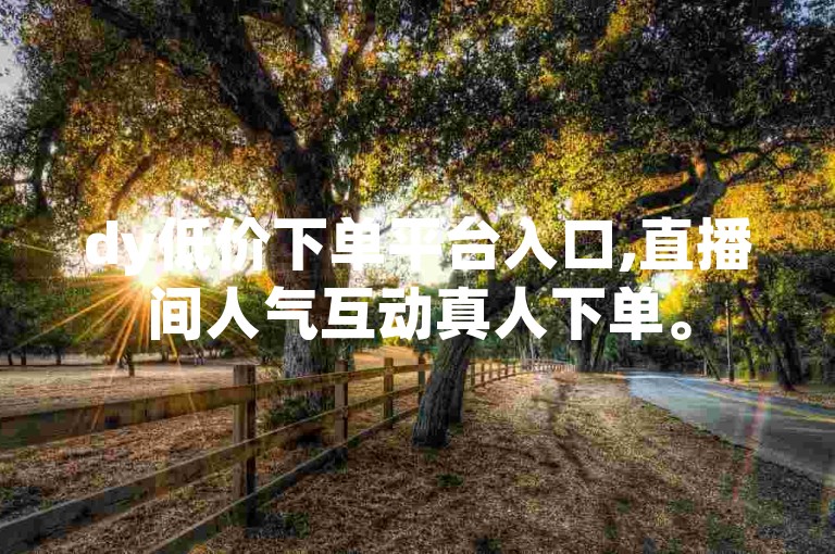 dy低价下单平台入口,直播间人气互动真人下单。