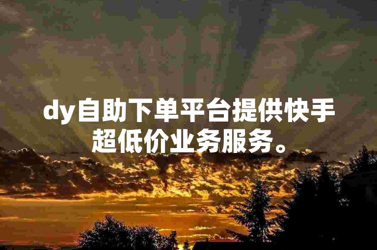 dy自助下单平台提供快手超低价业务服务。