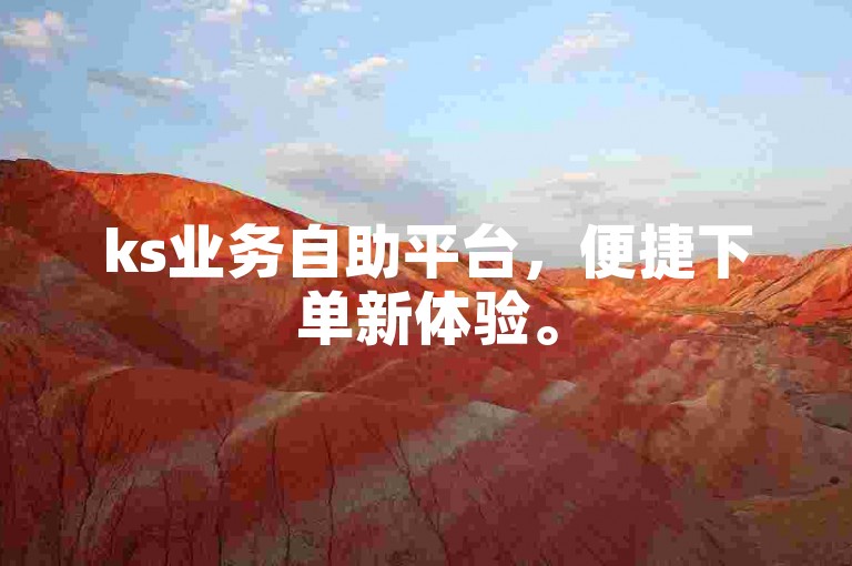 ks业务自助平台，便捷下单新体验。