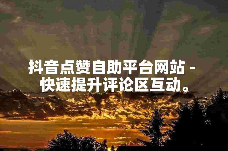 抖音点赞自助平台网站 - 快速提升评论区互动。