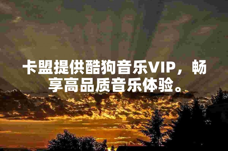 卡盟提供酷狗音乐VIP，畅享高品质音乐体验。