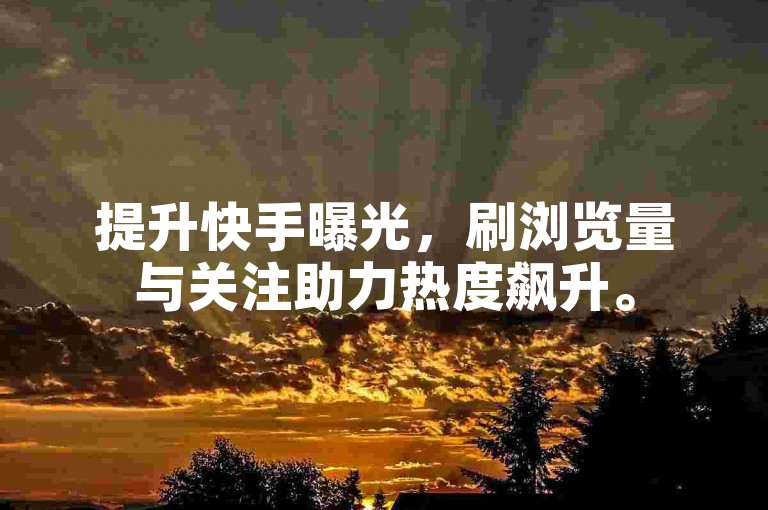 提升快手曝光，刷浏览量与关注助力热度飙升。
