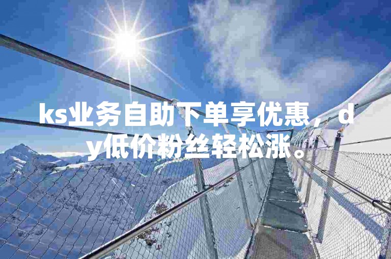 ks业务自助下单享优惠，dy低价粉丝轻松涨。