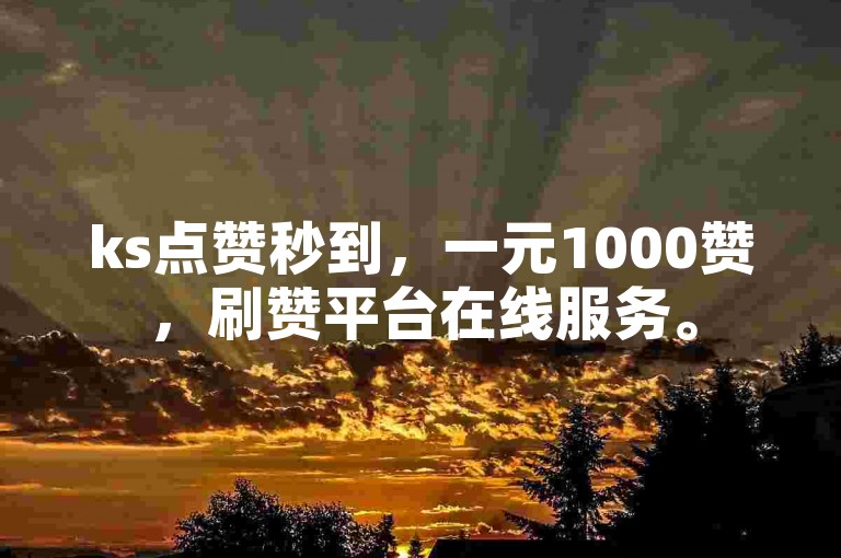 ks点赞秒到，一元1000赞，刷赞平台在线服务。