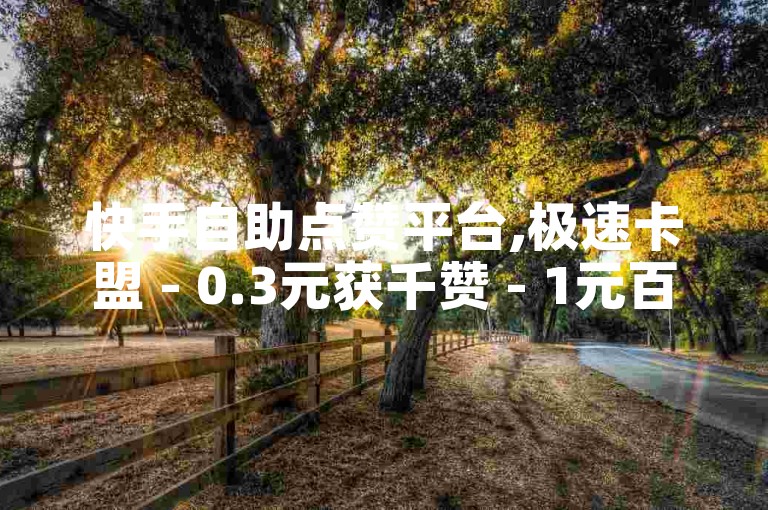 快手自助点赞平台,极速卡盟 - 0.3元获千赞 - 1元百赞服务。