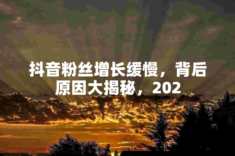抖音粉丝增长缓慢，背后原因大揭秘，2025必知！