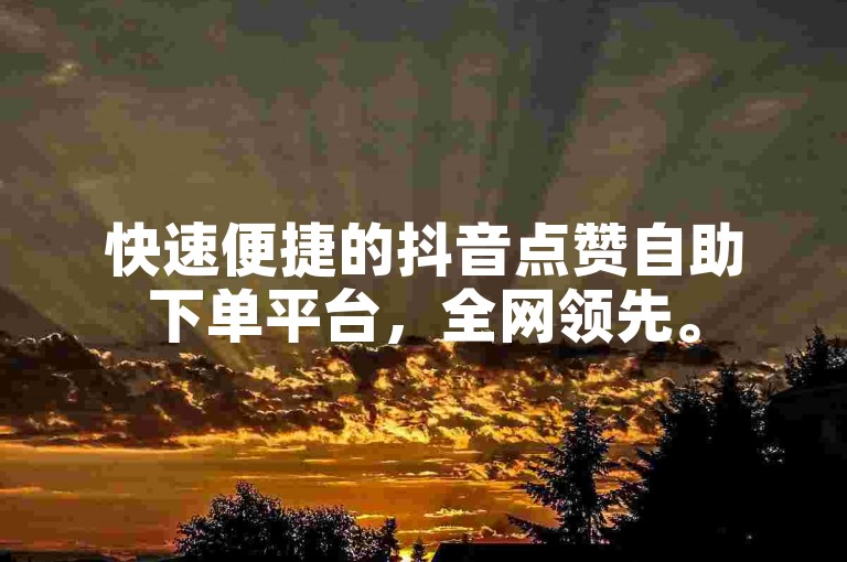 快速便捷的抖音点赞自助下单平台，全网领先。