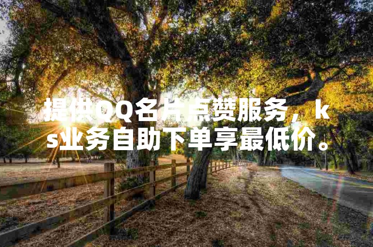 提供QQ名片点赞服务，ks业务自助下单享最低价。