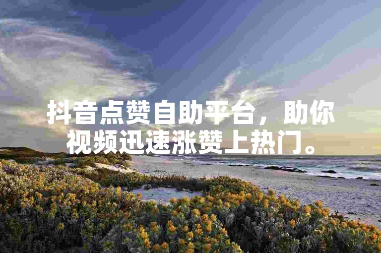 抖音点赞自助平台，助你视频迅速涨赞上热门。