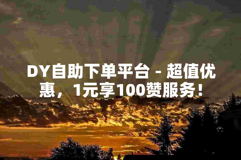 DY自助下单平台 - 超值优惠，1元享100赞服务！