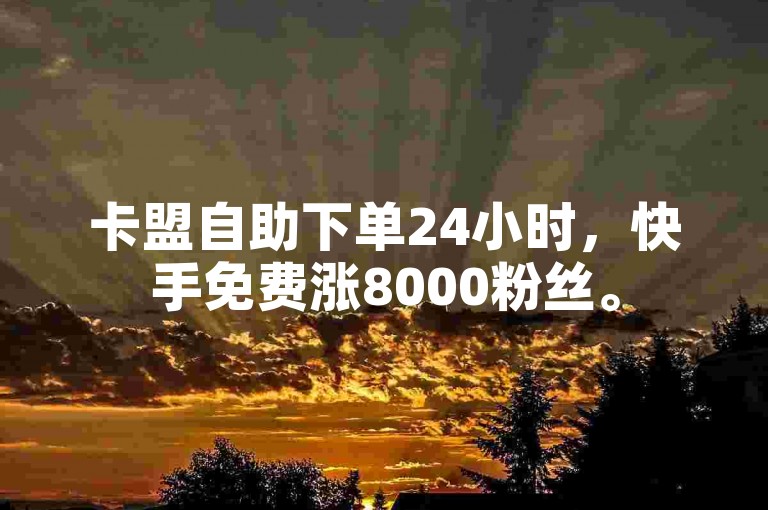 卡盟自助下单24小时，快手免费涨8000粉丝。