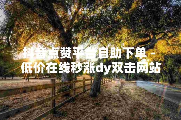 抖音点赞平台自助下单 - 低价在线秒涨dy双击网站。