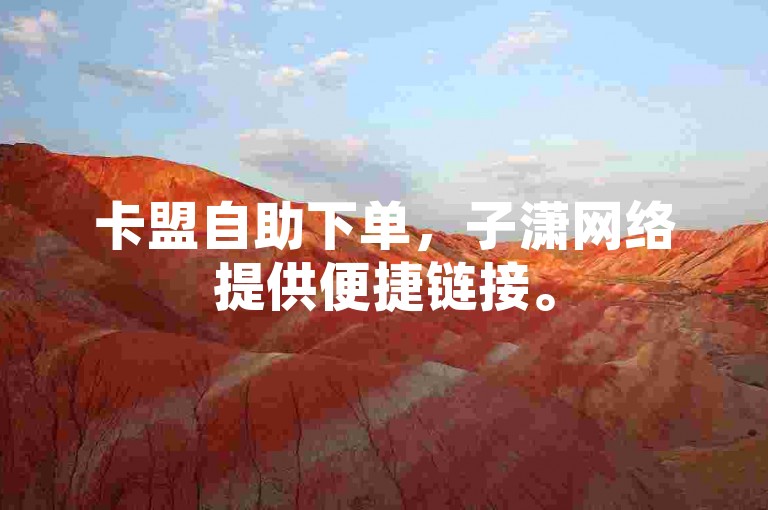 卡盟自助下单，子潇网络提供便捷链接。