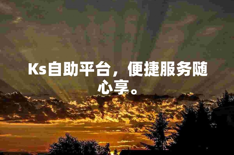 Ks自助平台，便捷服务随心享。