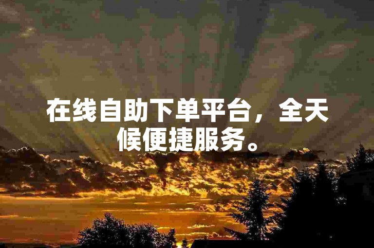在线自助下单平台，全天候便捷服务。