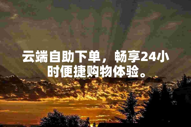 云端自助下单，畅享24小时便捷购物体验。