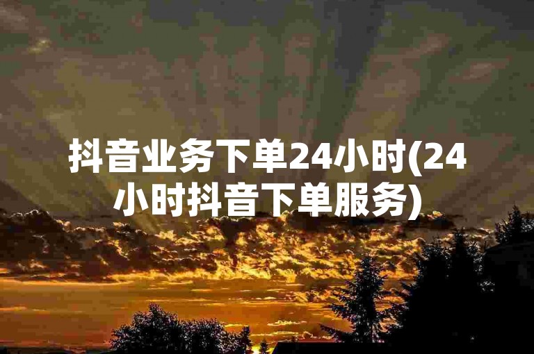 抖音业务下单24小时(24小时抖音下单服务)