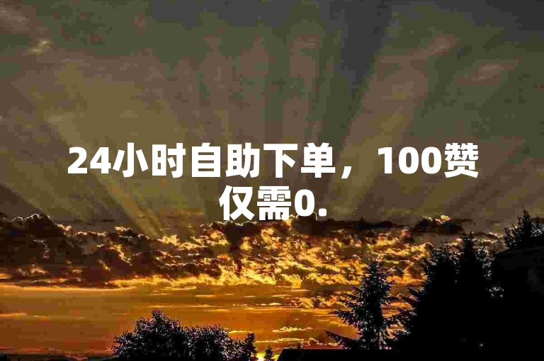 24小时自助下单，100赞仅需0.5元，快速高效。