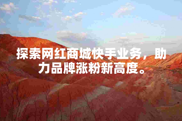 探索网红商城快手业务，助力品牌涨粉新高度。
